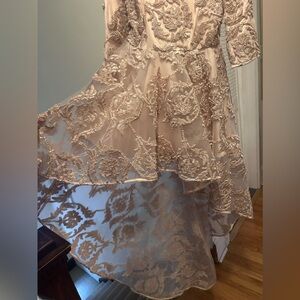 Cq by Cq White Flower Embroidered Princess style gown